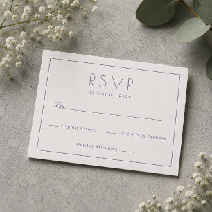 Timeless Wedding Letterpress RSVP Cards