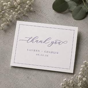 Timeless Wedding Letterpress Thank You Card