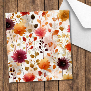 Timeless Whimsical Autumn Floral Wedding Envelope Liner