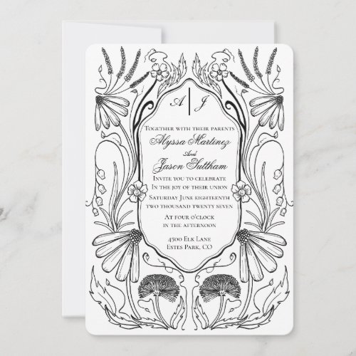 Timeless Wildflower Wedding Invitation