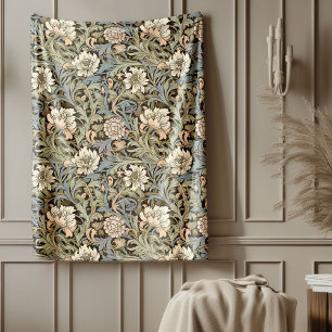 Timeless William Morris Classic Floral Patterns Fleece Blanket