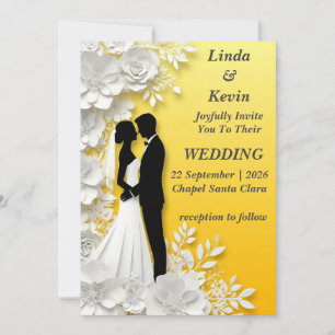 💛 Timeless Yellow Florals for Sweet Romance ✨ Invitation