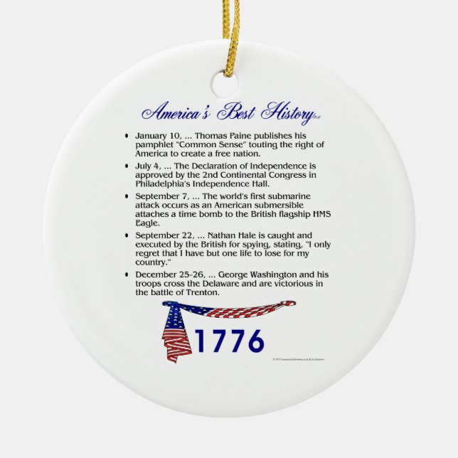 Timeline 1776 ceramic ornament (Front)