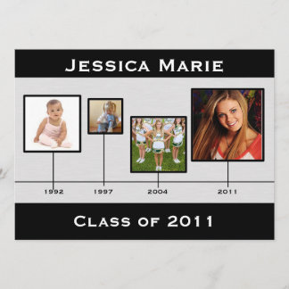 Timeline black and grey Graduation Inviation Announcement