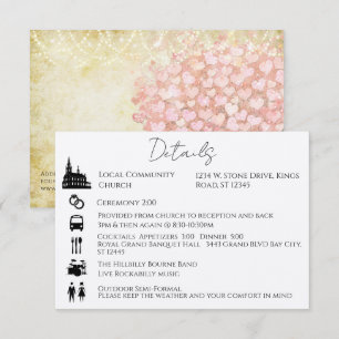 Timeline Order of Events Heart Leaf Tree Enclosure Invitation