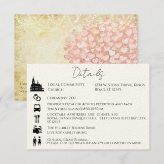 Timeline Order of Events Heart Leaf Tree Enclosure Invitation