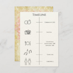 Timeline Order of Events Heart Leaf Tree Enclosure Invitation