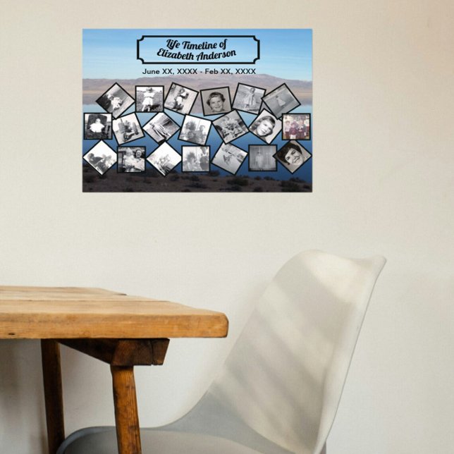 Timeline Photo Collage with Lake and Mountains Poster (Creator Uploaded)