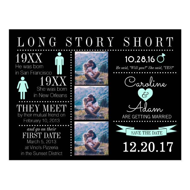 Timeline Save The Date Post Card