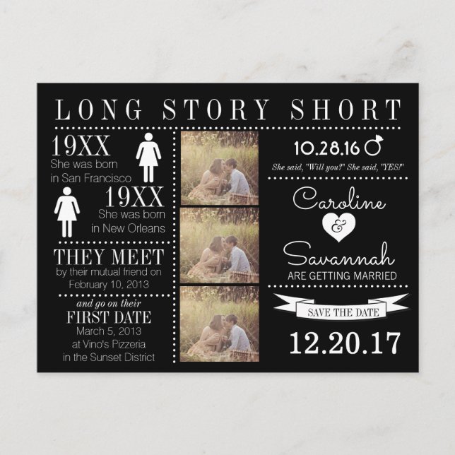Timeline Save the Date Post Card (Front)