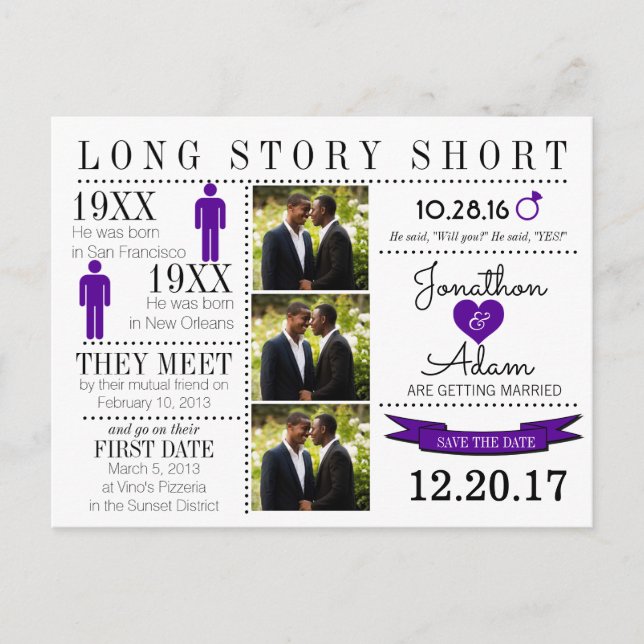 Timeline Save the Date Post Card (Front)