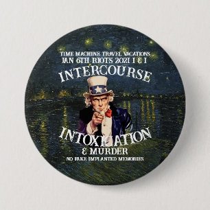 TimeMachine Travel Vacations Jan 6th Riots Trump Button