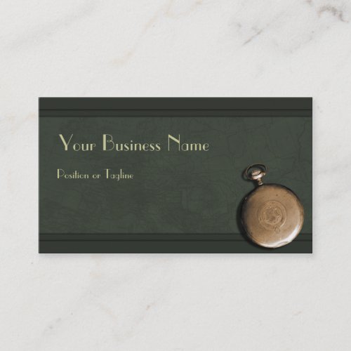 Timepiece Green  Business Card