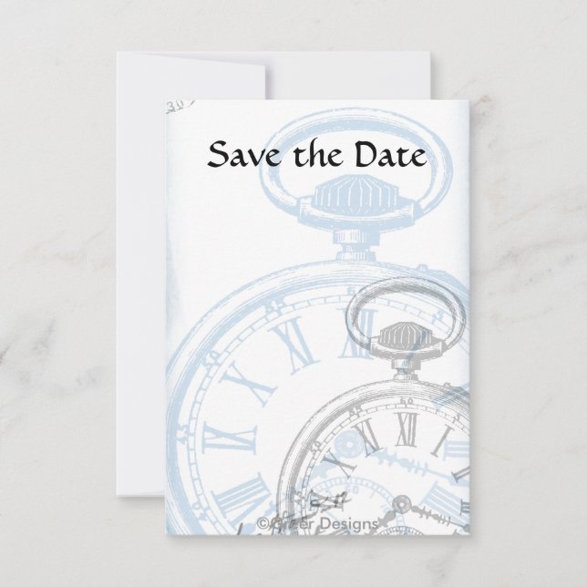 Timepiece Time Pocketwatch Invitations Invites (Front)