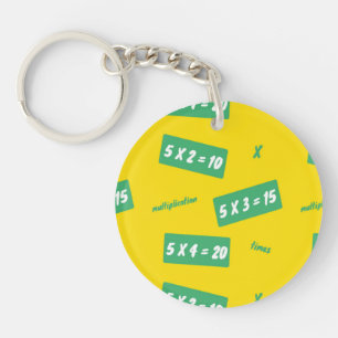 Times five yellow learning keychain