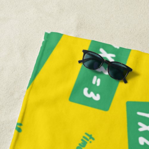 Times one yellow learning beach towel