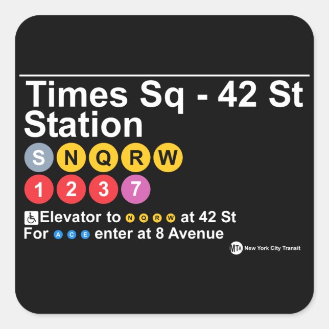 Times Square - 42 Street Station Sticker (Front)