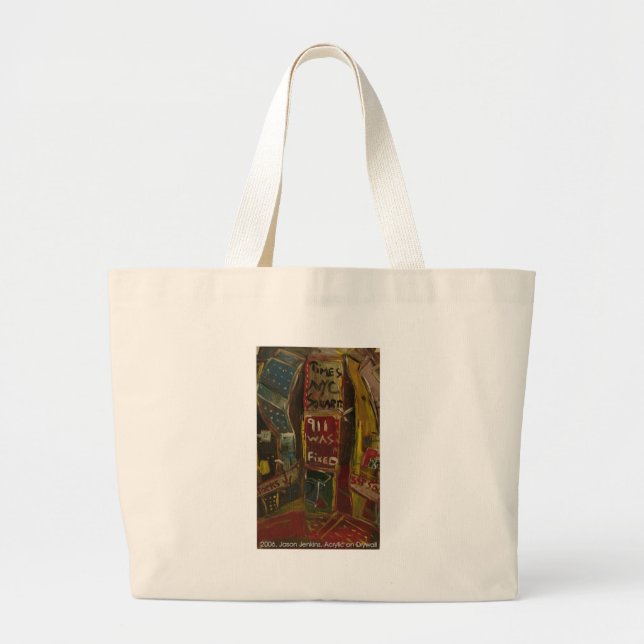 times square 911 large tote bag (Front)