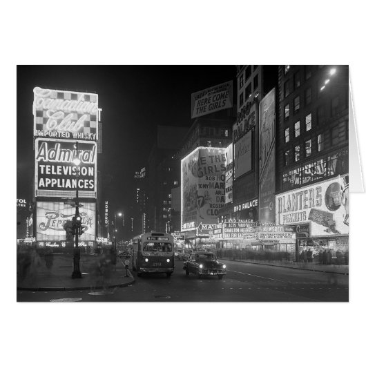 Times Square at Night, 1953 Cards (Front Horizontal)