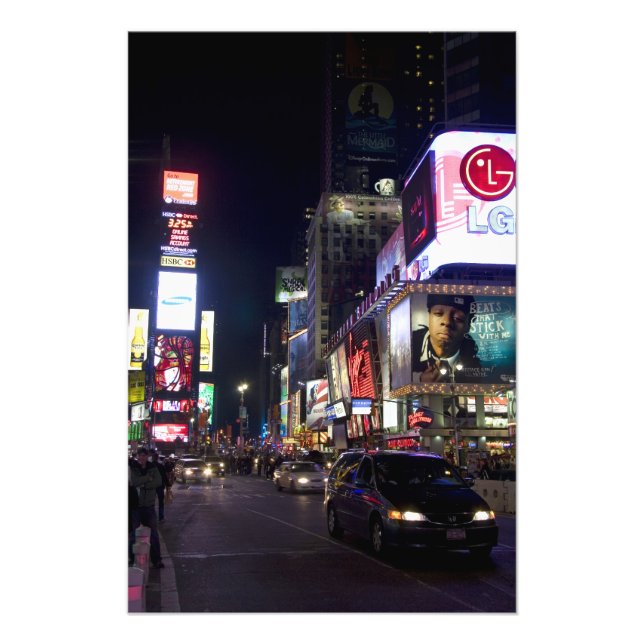 Times Square at night in Manhattan, New York Photo Print (Front)