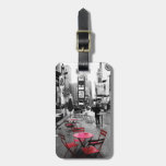 Times Square Black White Red Luggage Tag at Zazzle