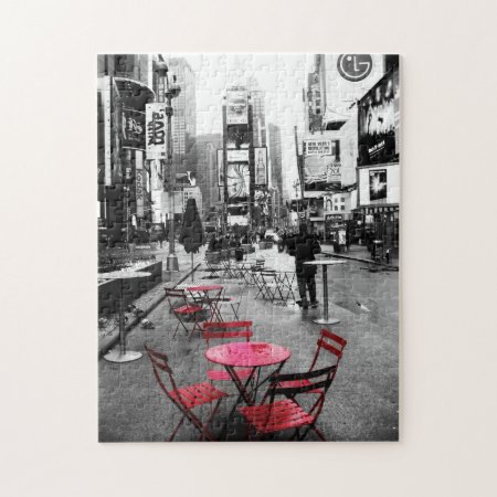 Times Square Black White Red Puzzle