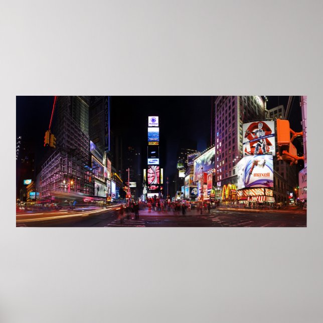 Times Square by Night Panorama Poster (Front)