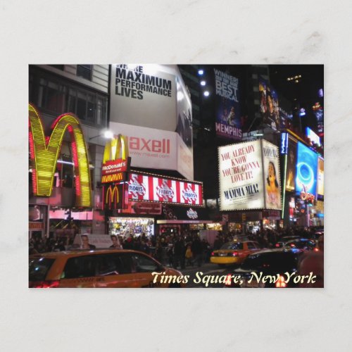 Times Square by night postcard