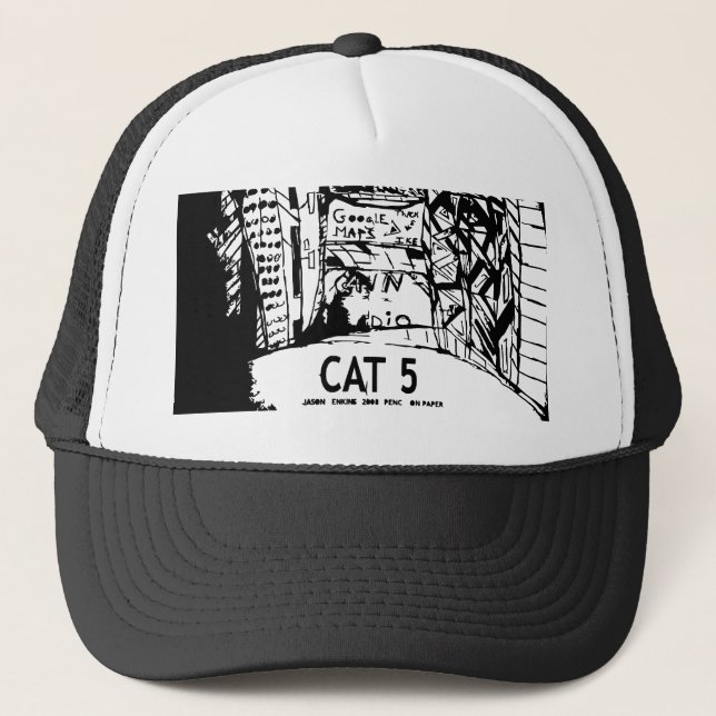 TIMES SQUARE CAT 5 TRUCKER HAT (Front)