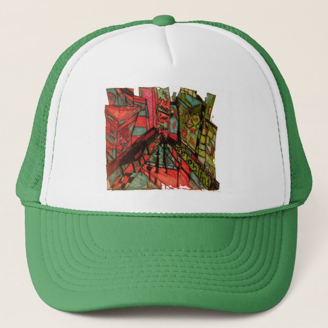 times square cnbc ink trucker hat (Front)