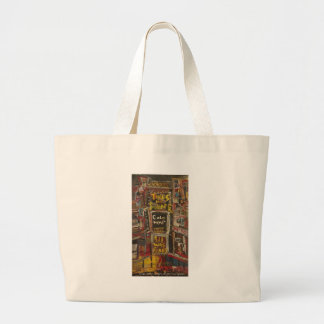 Times square cold war large tote bag