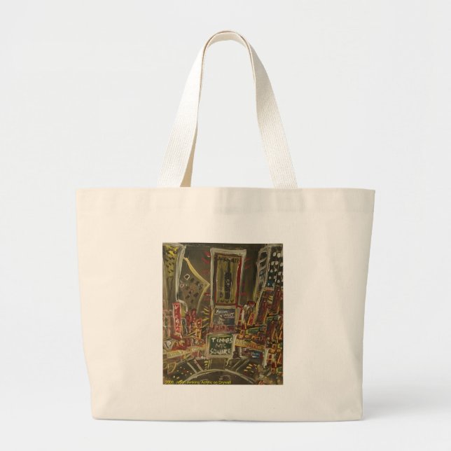 times square cracked large tote bag (Front)