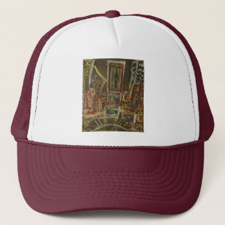 times square cracked trucker hat