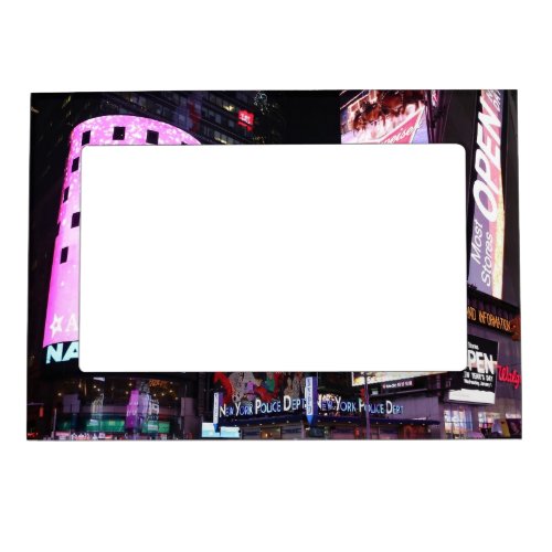 Times Square in New York City pink Magnetic Photo Frame