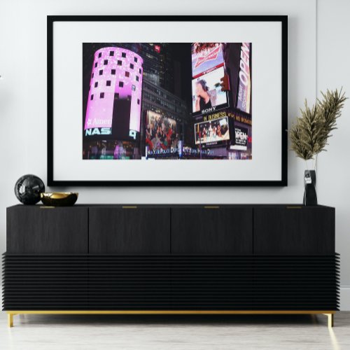 Times Square in New York City pink Photo Print