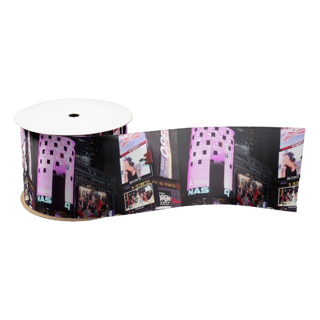 Times Square in New York City (pink) Satin Ribbon (Spool)