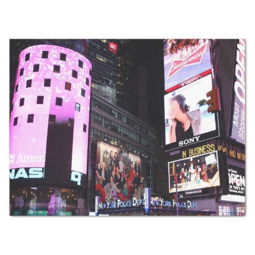 Times Square in New York City pink Tissue Paper