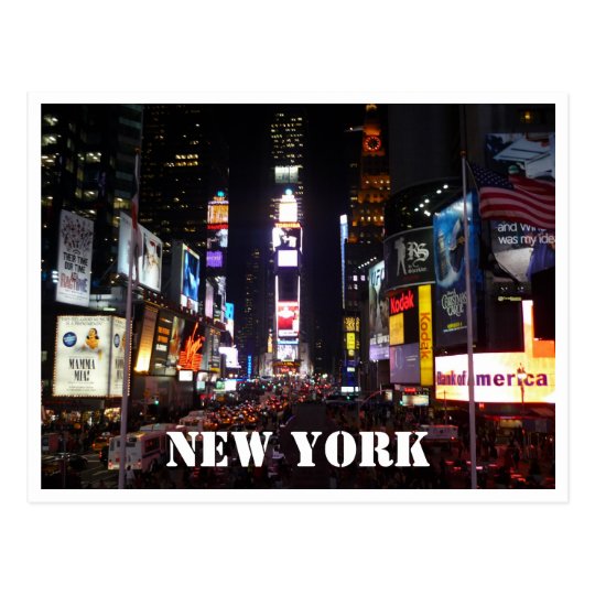 times square lights postcard