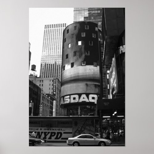 Times Square New York City Black And White Photo Poster