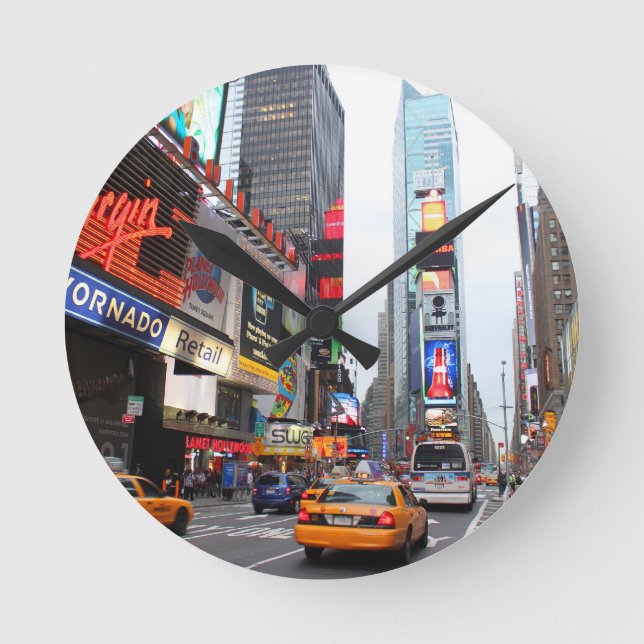 Times Square, New York City, USA Round Clock (Front)