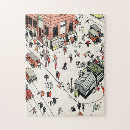 Times Square New York streets 1920s by Tony Sarg Jigsaw Puzzle