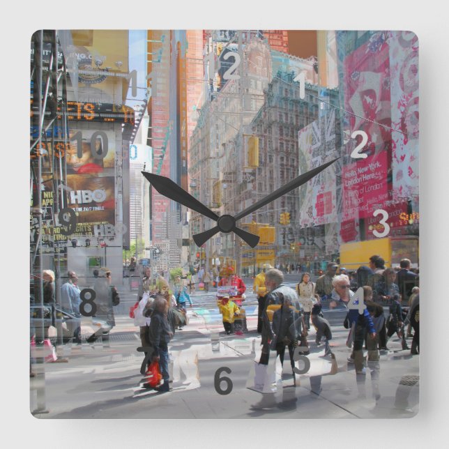 Times Square NY. Square Wall Clock (Front)
