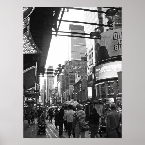 Times Square NYC Black And White Photograph Poster