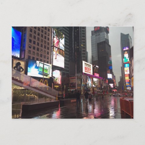Times Square NYC New York City Rainy Day Big Apple Postcard