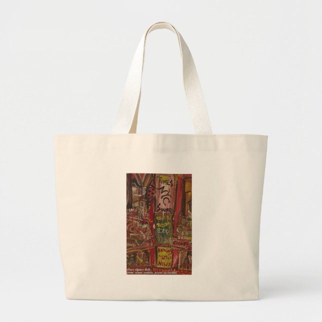 times square red large tote bag (Front)