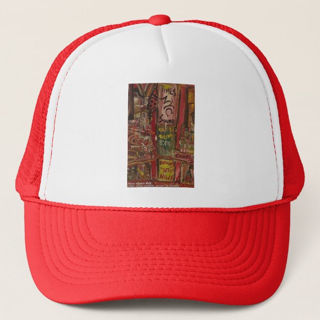 times square red trucker hat (Front)