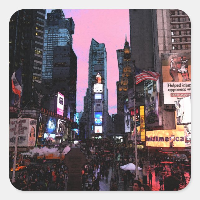 Times Square Square Sticker (Front)