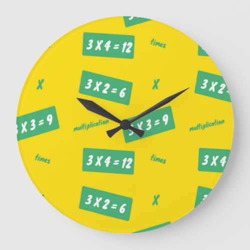 Times three yellow learning large clock