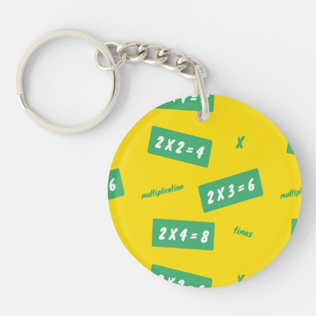 Times two yellow learning keychain (Front)