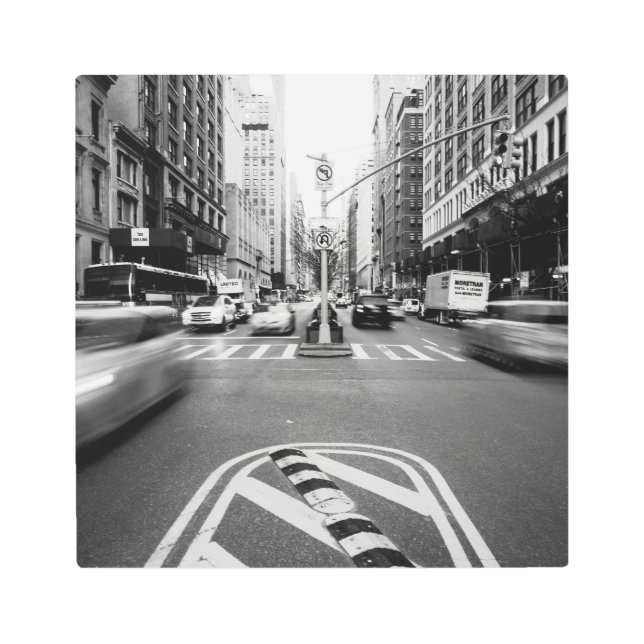 TimeSlip: 42 Street Manhattan  Metal Print (Front)